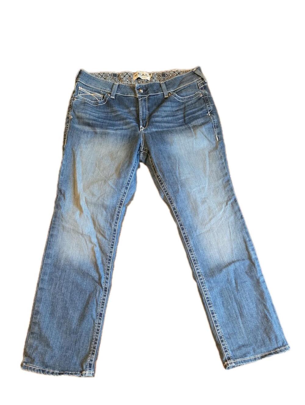 Ariat Mens Jeans Sz 34R (36x33) Real Straight Dark Denim cowboy